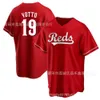 Football Jerseys Oversized Reds Jersey 44#19 Votto Red T-shirt Blank Short Sleeves