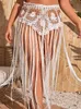 Robes décontractées de base plus taille de plage de plage couvre-mail de maillot de bain boho see à la taille creux de bandage haute robe tassel