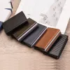 Holders Vintage Antitheft Men Credit Card Holder Blocking Rfid Wallet Leather Unisex Security Information Aluminum Metal Purse fashion