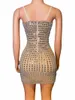 Stage Wear Charming Sexy Sparkle Rhinestone Short Dress For Women Summer Pography Drilling Clubwear Party Birthday Night Out