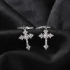 Smycken minimalistisk mini-kors med hiphop mikroinlägg 5A zirkon för män och kvinnors personliga modeörhängen