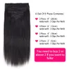 Straight Clip in Haare pro Set mit 120 g Doppelschweiß Brasilianer Jungfrau 100% menschliche natürliche schwarze Farbe für Frauen 240419