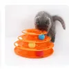 Toys 4 Level Cat Disc Toys Training Vergnügungsplatte Interaktiver Turmspuren Cat Intelligence Neugierige Kugel Vierfach -Scheibe Tumble