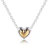 Kettingen koepels Golden Heart Collier ketting Sterling Silver Jewelly Spring Nieuwe stijl Woman Fashion Jewelry 45cm slangenketen sieraden