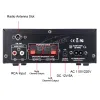 Förstärkare Woopker HIFI Audio Amplifier AK45 Bluetooth Digital MP3 Förstärkare FM Basshögtalare för hemmabilstöd 90240V