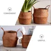 Storage Bags Seagrass Woven Flower Basket Hand Belly Indoor Planter Pots Baskets Flowerpot