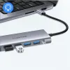 Hubs Lention USB C Hub 5 i 1 med 4 USB 3.0 Typ C laddningsadapter för MacBook Pro 13/15/16, New Mac Air, Surface, Docking Station