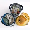 Mesh Fabric Mesh Handtas Grote capaciteit DACR Bucket Bag Toiletiebag Q8Y4#