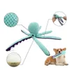 Interaktiv bläckfisk hund Hållbar pipig plyschtuggleksaker för valpens pet -träning och underhållande leksak