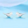 Stud Earrings Little Bird For Women 2024 Trend Simple Fashion Brushed Magpie Ear Partner Cute Animal Student Jewelry Wholesale