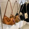 leftside Y2K Solid Color Big Shoulder Bags for Women Korean Fi Lady Retro PU Leather Underarm Bag 2023 Trend Handbags G7Z8#