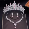 NEQUAZIONI CRIDURI Crystal Acqua Gocce di gioielli da sposa Set di tiaranti di rinestone Orecchini per la collana corona Orecchini di compleanno Set di gioielli da sposa Set di gioielli