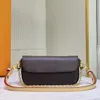 Ivy Handbag Michael Kadar Purse Crossbody Bag Old Flower Letters borttagbar remkedja Interiör Pocket Pocket Gold Hardware Women Flap Shoulder Påsar