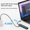 Funkcja projekcji piastów HDMISPATIBLATY 4K 100W PD Hub 6 w 1 Adapter USB 3.0 RJ45 USBC Sixport Rozszerzenie Akcesoria komputerowe