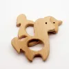 天然木製の赤ちゃんの歯の生えないおもちゃ動物デザインバードベアキツネ木製のティーザーおもちゃ安全料理のおかしいdiy supplies zz