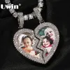 Ожерелья Uwin Broken Heart Medallion Picture подвесные ожерелья уколоть Cz Half Magnetic Heart Charms Модные украшения для влюбленных