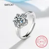 Cluster Rings Real 1CT D Color Moissanite Diamond Wedding For Women Original 925 Sterling Silver Luxury Quality Fine Jewelry
