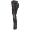 Женские джинсы плюс размер джинсовая джинсовая ткань с высокой талией повседневные темные брюки сплайсируют широкие ноги Y2K Vintage для женщин 90 -х годов.