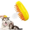 Brecha de cachorro de cachorro de limpeza escova de cabelo de gato elétrico 3 IN1 Brecha a vapor de cachorro para massagem Preparação de animais de estimação Removendo cabelos emaranhados e soltos