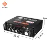 Förstärkare 600W Bluetooth -förstärkare för högtalare 300W+300W 2CH HIFI Audio Stereo Power Amp USB FM Radiobil Hemmabio