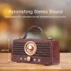 Högtalare Ny boombox trätrådlös Bluetooth -högtalare Retro FM Radio Altavoz Portatil Mini Sound Box Parlantes Portatil Aux Music Player
