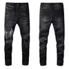 Purple Men Designer Mens Skinny Jeans Luxury Designer Denim Pant Estruerad Ripped Biker Black Blue Jean Slim Fit Motorcykel#127