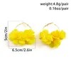 Boucles d'oreilles cerceaux Bohemia Fashion Fabric Rose Flower Pendentif pour femmes Kpop Bijoux de fête colorée Y2K Accessoires