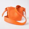 Shoulder Bags Small PU Leather Handbag 2024 Fashion Simple Bow Orange Bucket Bag
