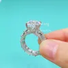 Custom Made 5Ctw Vvs Moissanite Diamond Real Solid Gold Wedding Rings For Women