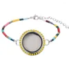 Braccialetti di fascino 1pc 25 mm/30 mm a tubo lungo bracciale fatto a mano in gambo galleggiante mobile Round Relicario Locket Accessori a pendente a pendente