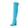Botas Asileto Design coxa Toe Ponto de dedo salto alto de 10,5 cm de bloqueio em tamanho grande 41 42 43 44 Sapatos de moda de festa clássicos