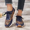 Sapatos casuais primavera/outono baixo salto feminino tênis feminino costura de cena à venda 2024 Moda Leopard Adult Vulcanize