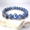 SN0577 Jasper Evil Eye Armband Viel Glück Eye Charm Armband Blau und weißes Steinarmband für Herren319t