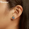 Earrings BAMOER Cute Animal Ear Studs 925 Sterling Silver Blue Whale Mini Elephant Stud Earrings Giraffe Ear Studs Chameleon Ear Jewelry