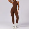 Conjunto ativo do conjunto de ioga feminino Set Zipper Jumpsuits One Piece Rompers Rompers Sportswear Gym Roupos Women Bodysuits