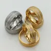 Anel de casamento dele e dela para casais, 8mm Men Women Marriage Alliance Dubai Gold Color Emery Jóias Big USA Tamanho 14 15