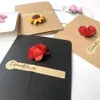 Begrüßung Segen Blumen getrocknete handgeschriebene Karte Geburtstagsgeschenk Hochzeit Einladungen Nachricht DIY Retro Kraftpapier