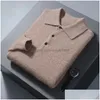 Men'S Sweaters Mens 100% Mink Cashmere Large Size Autumn Winter Solid -Neck Casual Knit Plovers Men Long Sleeve Warm Jumper To 240117 Dhmsc