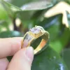 SOILD SOILD 18K YLAUNE GOLD Diamond Rings for Men 2021 Bijoux de mode Pure Bizuteria Gemstone Anillos de Mariage Rings for Luxury