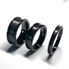 Bands Wholesale Waterproof Antiscratched Jewelry 8mm 6mm 3.2mm Rounded Edges 1 Channel Black Ceramic Ring Core Blanks for Inlay