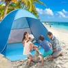 Zelte und Unterkünfte tragbare automatische Instant -UP -Zeltstrand Camping Leicht Anti -UV -Picknick Sonnenschutzmarke Marke