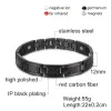 Stränge Vinterly Black Magnetic Armband Männer Edelstahl Energie Germanium Männer Armband Handkette Kohlefaser Hologramm Armband Männer