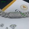 ICECAP Fina smycken halsband 18mm 3Row Hiphop Cuban Link Chain Pass Diamond Test 925 Sterling Silver Chain for Men