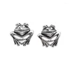 Studörhängen Vintage Silver Color Frog for Women Men Creative Punk Unisex Jewelry Party Gifts Tillbehör