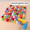 Interactive Training Cat Toys Creative Kittens Mini Pompoms Games Stretch Plush Ball levererar husdjurstillbehör 240410