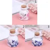 Storage Bottles Ceramic Glass Dappen Dish Bottle Liquid Glitter Bowl Cup With Wood Lid Peony