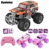 Caminhões de pickup de carro RC de carro escalada elétrica Offroad Big Wheel Pink Purple 2.4g Remote Control Toy para meninas Presente de aniversário para crianças