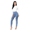 Kvinnors jeans vintage damer pojkvän för kvinnor mamma hög midja blå avslappnad blyertsbyxor koreanska streetwear denim byxor
