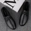 Casual Shoes Men Leather Formal Lace Up Dress Oxfords Fashion Retro Elegant Comfy Flats Business Driving Lightweight