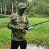 Accessories Bionic Camo Ice Silk Cardigan Long Sleeve Fishing Clothing Men Summer Hooded Sun Protection Clothes Bird Watching Hunting Shirt